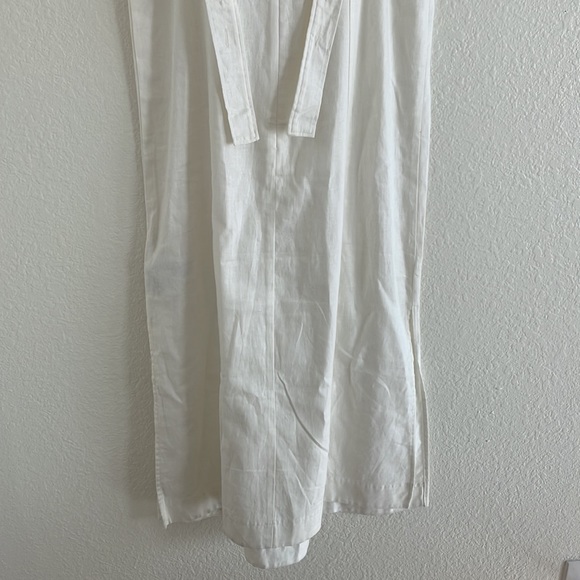 NWT Madewell Linen-Cotton Princess-Seamed White Midi Dress S - Picture 9 of 12